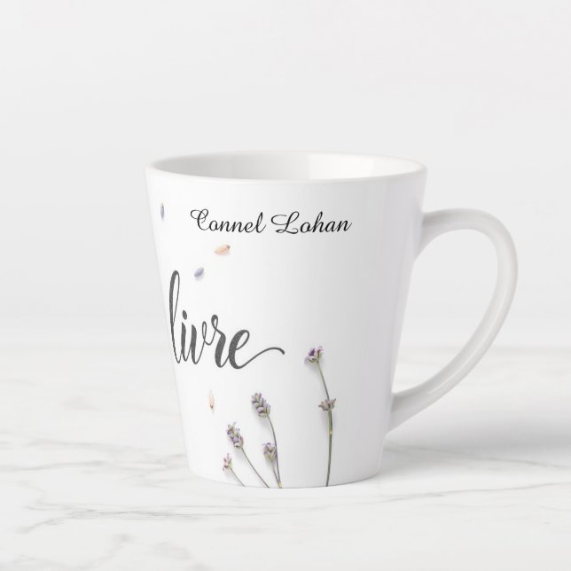 Caneca De Café Latte Modern L'Art de Vivre Aesthetic Personalized (Direita)
