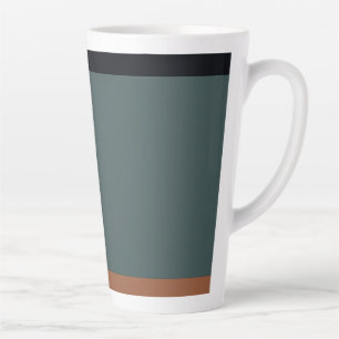 Caneca De Café Latte Modern Minimalist Tri-Tone: Charcoal, Slate, and O