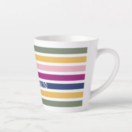 Caneca De Café Latte Modern Pastel Striped Christian PSALM 46:10