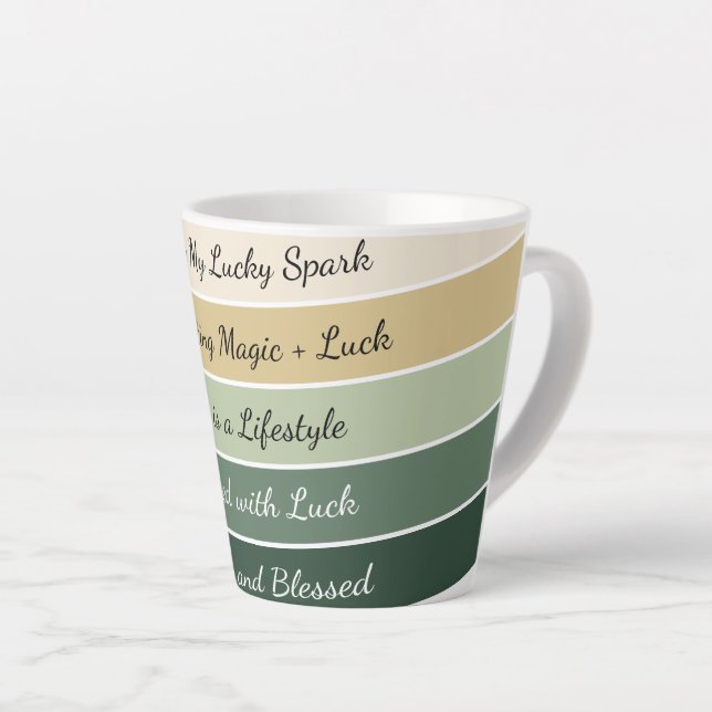 Caneca De Café Latte Modern St. Patrick’s Day Gradient (Ângulo direito)