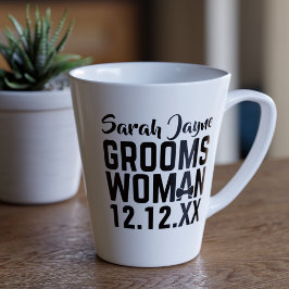 Caneca De Café Latte Modern Wedding Favor Groomswoman