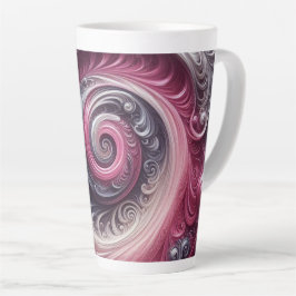 Caneca De Café Latte Moderno Abstrato Simples Redemoinho Rosa e Roxo