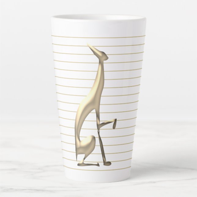 Caneca De Café Latte Moderno Dourado (Frente)