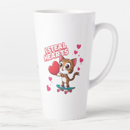 Caneca De Café Latte Moderno Engraçado "Seja meu Namorados"