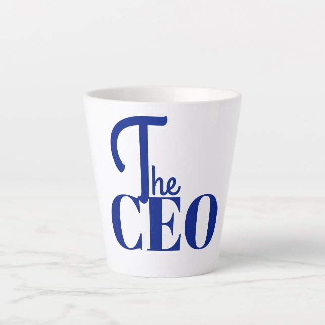 Caneca De Café Latte Moderno Minimal O CEO Azul (Frente)