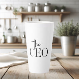 Caneca De Café Latte Moderno Mínimo O CEO Preto