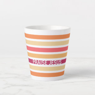 Caneca De Café Latte Moderno Pastel Strike Christian PRAISE JESUS