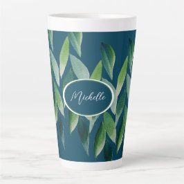 Caneca De Café Latte Moderno Verde Boêmio Natureza