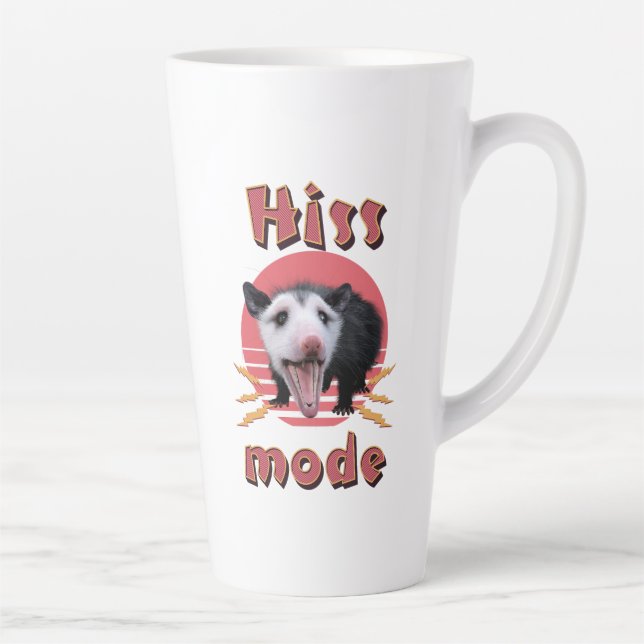 Caneca De Café Latte Modo de Sibilo Possum Divertido Animal Caótico (Direita)