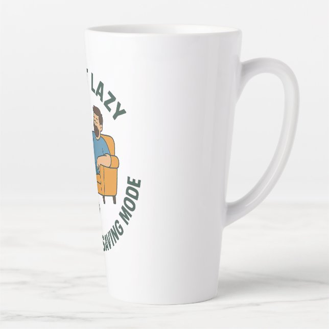 Caneca De Café Latte Modo Engraçado de poupança de energia com T-Shirt  (Direita)