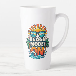 Caneca De Café Latte Modo Praia: Pronto