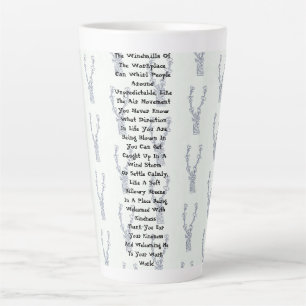 Caneca De Café Latte Moinhos De Vento Do Local De Trabalho