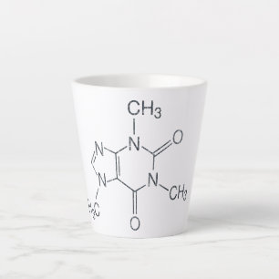 Caneca De Café Latte Molécula de Cafeína para Amantes de Café Café