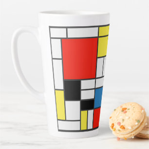 Caneca De Café Latte Mondrian De Stijl Art