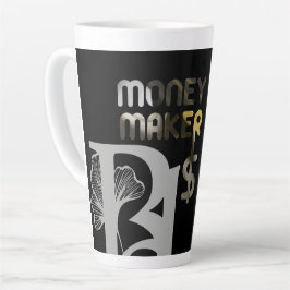 Caneca De Café Latte MONEYMAKER Latch Mug Abstrato Interior Preto