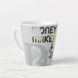 Caneca De Café Latte MONEYMAKER Latch Mug Abstrato Interior Preto