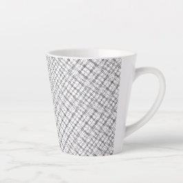 Caneca De Café Latte Monochrome Geometric Texture|Seamless Diamond Look