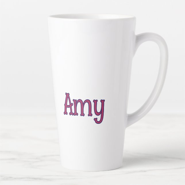 Caneca De Café Latte monograma clássico de nome personalizado simples e (Direita)