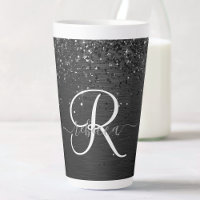 Monograma de brilho preto personalizado