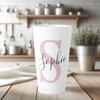 Monograma de Nome Personalizado Moderno - Rosa