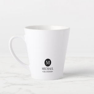 Caneca De Café Latte Monograma e Nome de Padrinhos de casamento Persona