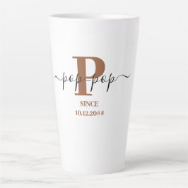 Caneca De Café Latte Monograma Elegante com pop Pop de