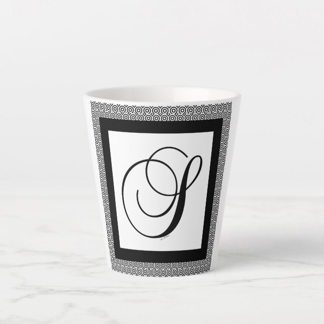 CANECA DE CAFÉ LATTE MONOGRAMA INICIAL S (Frente)