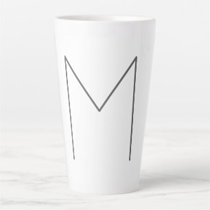 Caneca De Café Latte Monograma Moderno Simples Minimalista Simples
