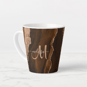 Caneca De Café Latte Monograma Personalizado de Agitação de Lâmpadas de