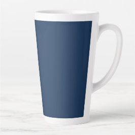 Caneca De Café Latte Monograma personalizado, marinho azul moderno