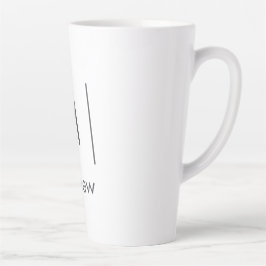 Caneca De Café Latte Monograma simples e elegante para padrinho de casa