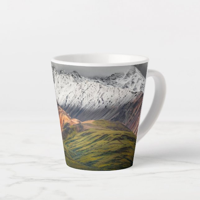 Caneca De Café Latte Montanha policromática, Denali NP, Alasca (Ângulo direito)