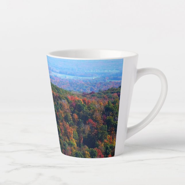 Caneca De Café Latte Montanhas Appalachian em queda (Direita)