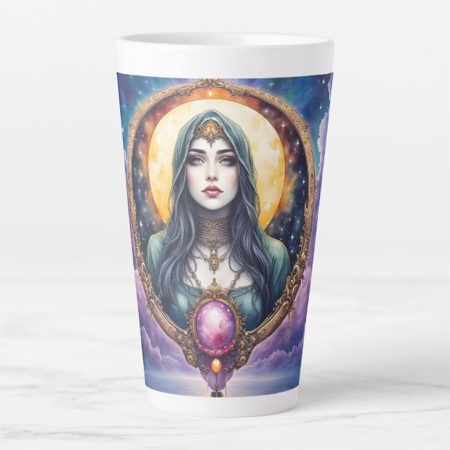 Caneca De Café Latte Moonbound Dreamkeeper – Guardian of the Night.   (Frente)