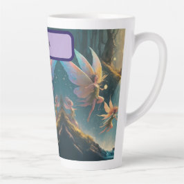 Caneca De Café Latte Moonlight_ Meadow_ Fairies