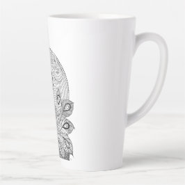 Caneca De Café Latte Moonlight Peacock