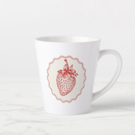 Caneca De Café Latte Morango