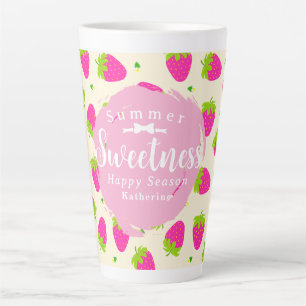 Caneca De Café Latte Morango Amarelo