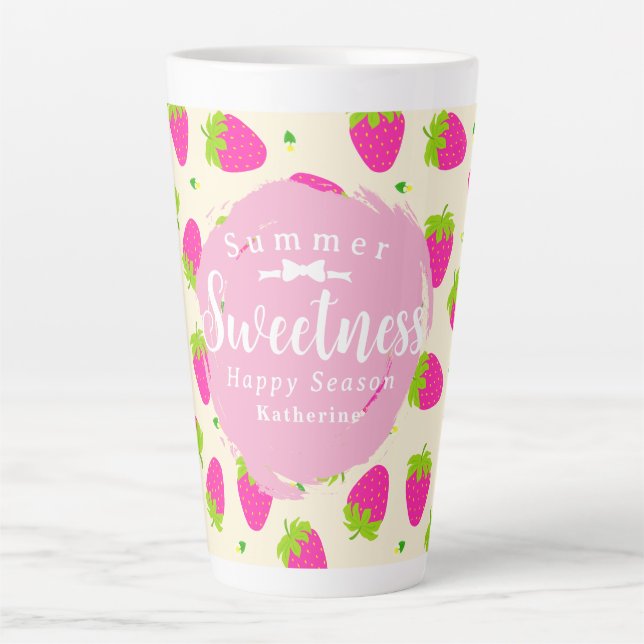 Caneca De Café Latte Morango Amarelo (Frente)