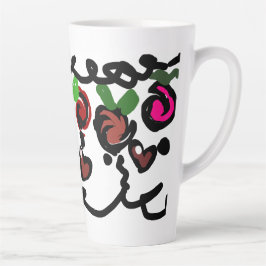Caneca De Café Latte Morango de Chocolate do dia dos namorados