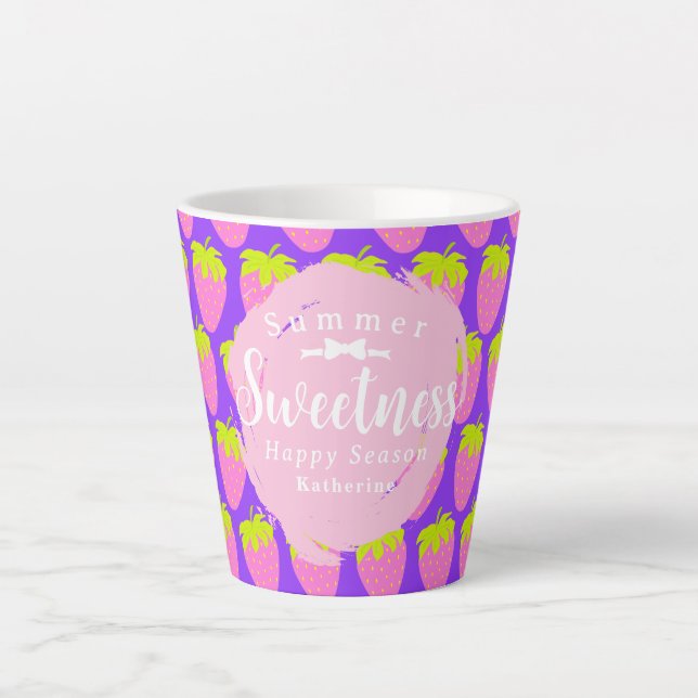 Caneca De Café Latte Morango Roxo (Frente)