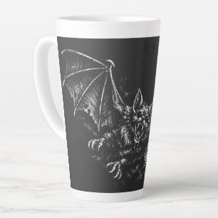 Caneca De Café Latte Morcego Arremessador - por BurnsInHell