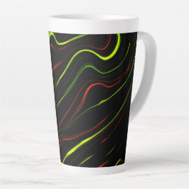 Caneca De Café Latte Mostra vestígios verdes e vermelhos longos e verme