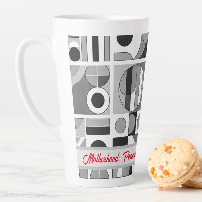 Caneca De Café Latte Motherhood: Powered by Love, Alimentado por Café. (In Situ)