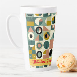 Caneca De Café Latte Motherhood: Powered by Love, Alimentado por Chic C