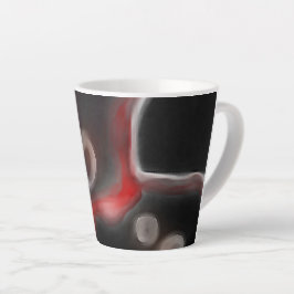Caneca De Café Latte Motif Arterial: Abstrato preto, branco e vermelho