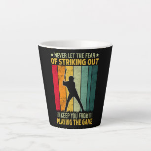 Caneca De Café Latte Motivação de Jogador de Beisebol