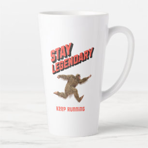 Caneca De Café Latte Motivação Divertida de Bigfoot Correndo
