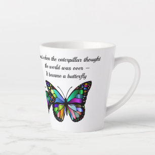 Caneca De Café Latte Motivação Inspiracional de Cotação de Borbolet