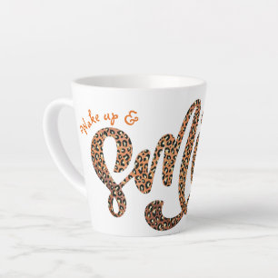 Caneca De Café Latte Motivação personalizada do Acordar Safari
